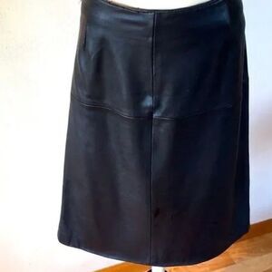 Vintage Marisa Christina Napa leather lined altered skirt size 8 side zip black